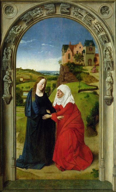 De Visitatie, c.1445 (detail) door Dirck Bouts